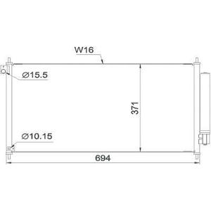 Condenseur de climatisation - Compatible avec honda civic de 2012 à 2016