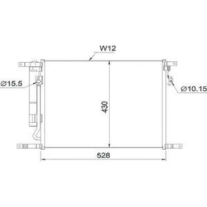 Condenseur de climatisation - Compatible avec Chevrolet/Daewoo Aveo de 2008 à 2011