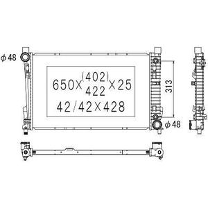 Radiateur de refroidissement du moteur - Compatible avec Mercedes Classe C (W203) de 2000 à 2004