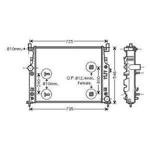 Radiateur de refroidissement du moteur - Compatible avec Mercedes ML (W164) de 2008 à 2011