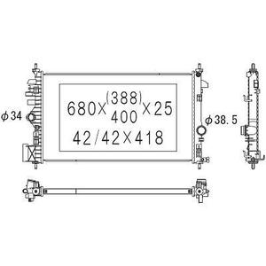 Radiateur de refroidissement du moteur - Compatible avec Opel Insignia de 2008 à 2013