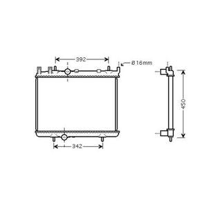 Radiateur de refroidissement du moteur - Compatible avec Peugeot 206/206CC de 1998 à 2008