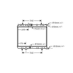 Radiateur de refroidissement du moteur - Compatible avec Peugeot Partner de 2003 à 2008