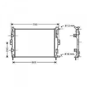 Radiateur de refroidissement du moteur - Compatible avec Renault Megane de 2006 à 2008