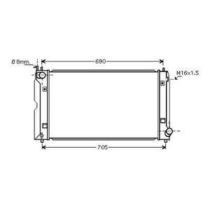 Radiateur de refroidissement du moteur - Compatible avec Toyota Avensis de 1998 à 2003