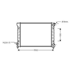 Radiateur de refroidissement du moteur - Compatible avec Volkswagen Golf II de 1983 à 1991