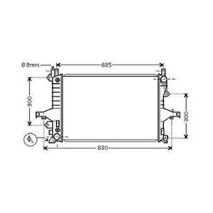 Radiateur de refroidissement du moteur - Compatible avec Volvo V70 de 2000 à 2007