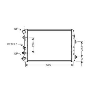 Radiateur de refroidissement du moteur - Compatible avec Skoda Fabia de 2010 à 2014