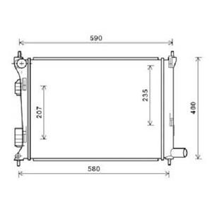 Radiateur de refroidissement du moteur - Compatible avec Kia Rio de 2011 à 2015