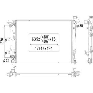 Radiateur de refroidissement du moteur - Compatible avec Hyundai IX35 à partir de 2013